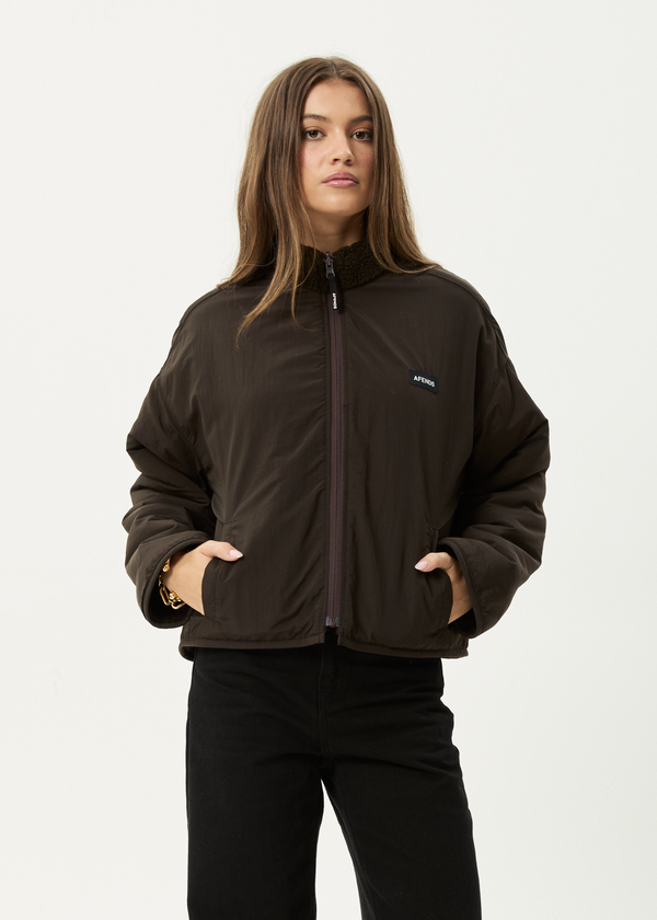 afends Berlin - Reversible Polar Fleece Jacket Coffee