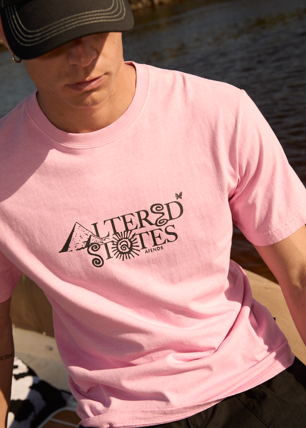 Afends Deep State - Heavyweight Retro Tee Vintage Pink