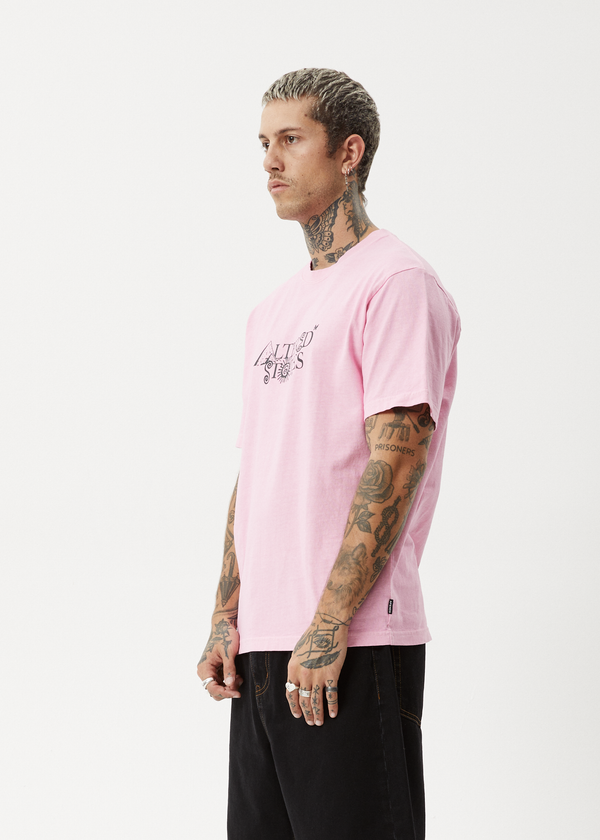 Afends Deep State - Heavyweight Retro Tee Vintage Pink