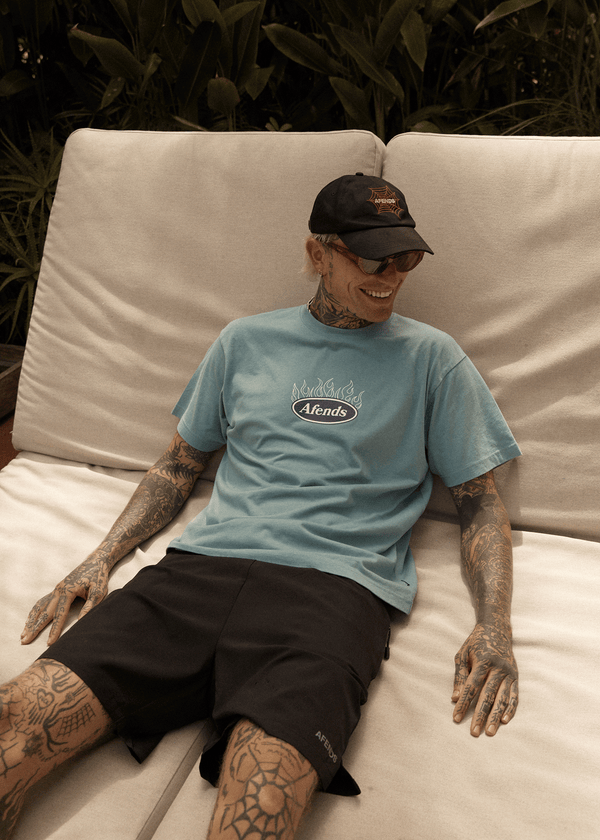 Afends Fast Forward - Heavyweight Boxy Tee Ocean Spray