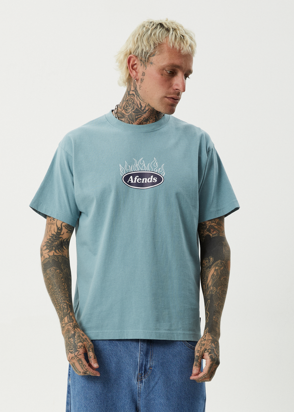 Afends Fast Forward - Heavyweight Boxy Tee Ocean Spray