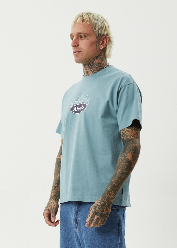 Afends Fast Forward - Heavyweight Boxy Tee Ocean Spray