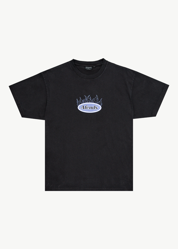 afends Fast Forward - Heavyweight Boxy Tee Stone Black