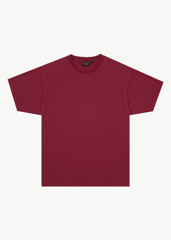 afends Genesis - Heavyweight Boxy Tee Washed Burgundy