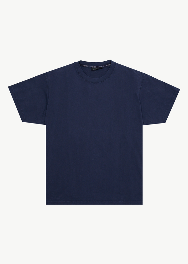 afends Genesis - Heavyweight Boxy Tee Washed Deep Sea