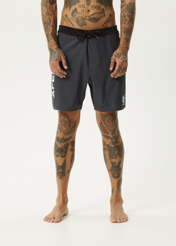 Afends Graveyard - Surf Related Boardshort 18" Charcoal