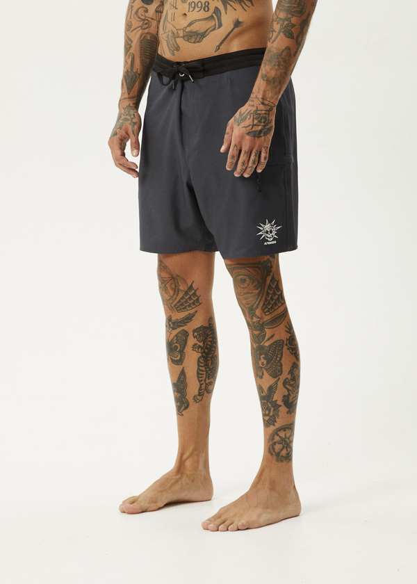 Afends Graveyard - Surf Related Boardshort 18" Charcoal