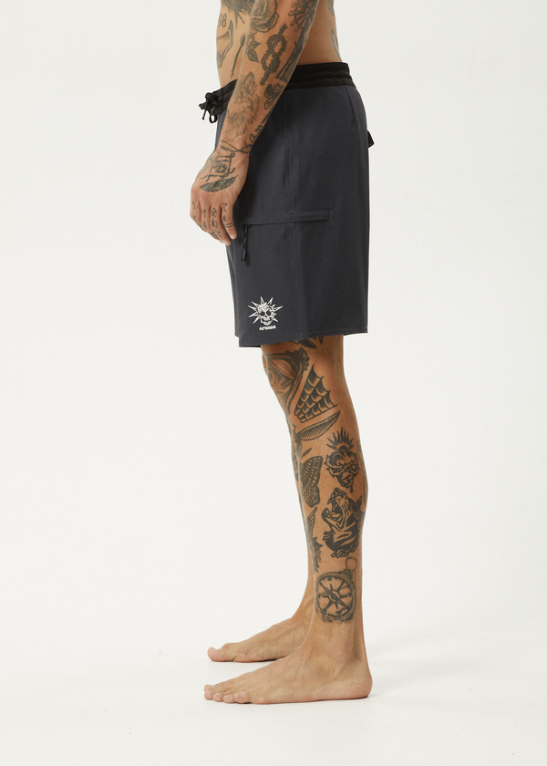 Afends Graveyard - Surf Related Boardshort 18" Charcoal
