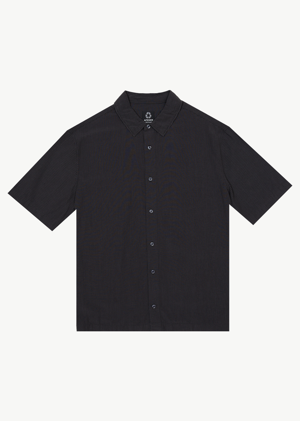 afends Intergalactic - Short Sleeve Shirt Black Stripe