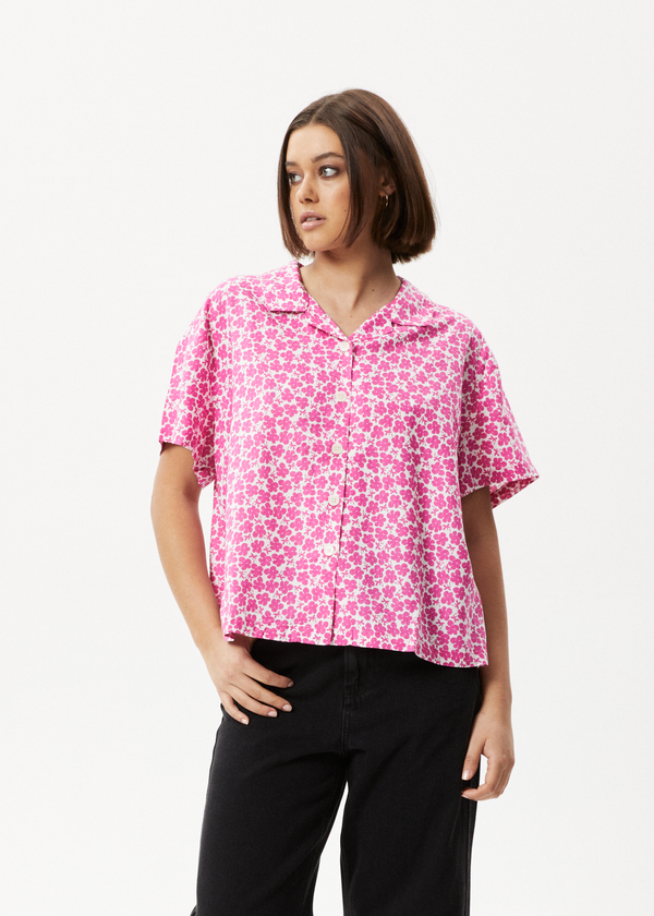 Afends Madeline Mood - Short Sleeve Shirt Bubblegum Floral
