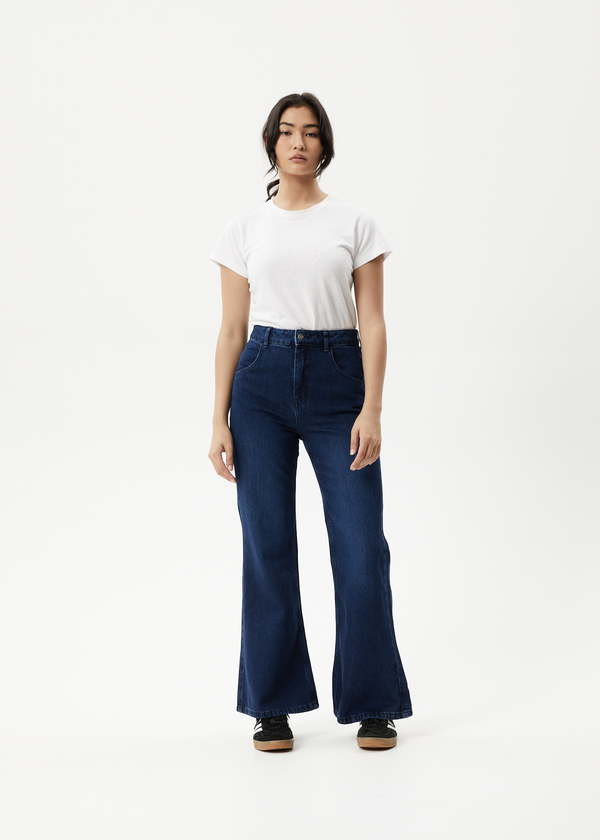 Afends Marsha - Denim Slim Flared Jean Original Rinse