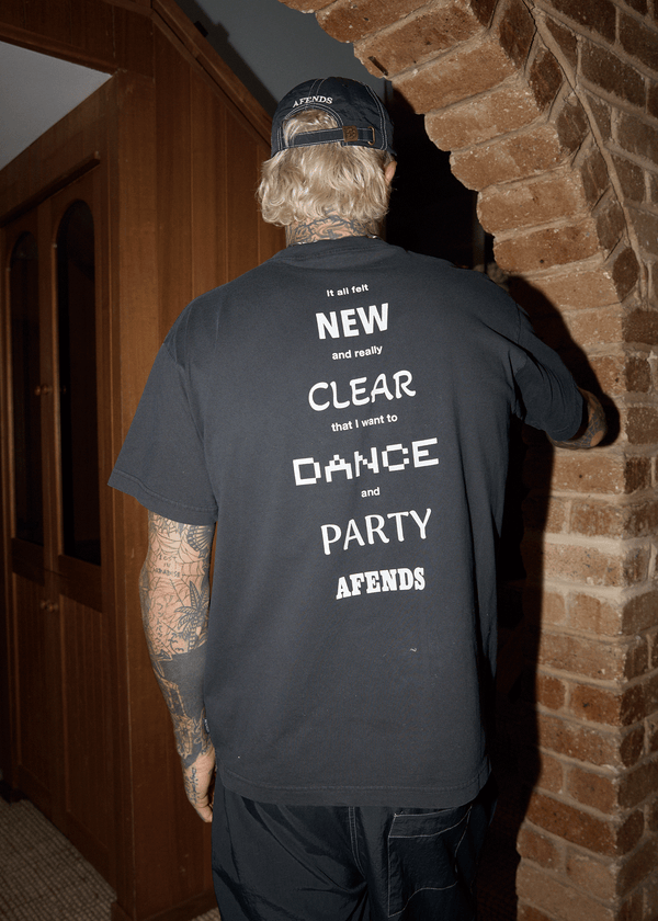 Afends New And Clear - Heavyweight Boxy Tee Stone Black