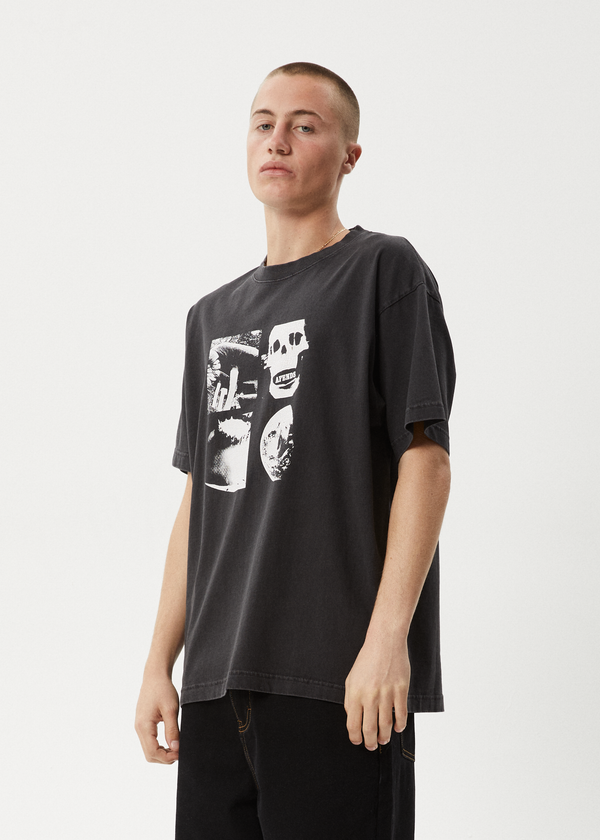 Afends New And Clear - Heavyweight Boxy Tee Stone Black