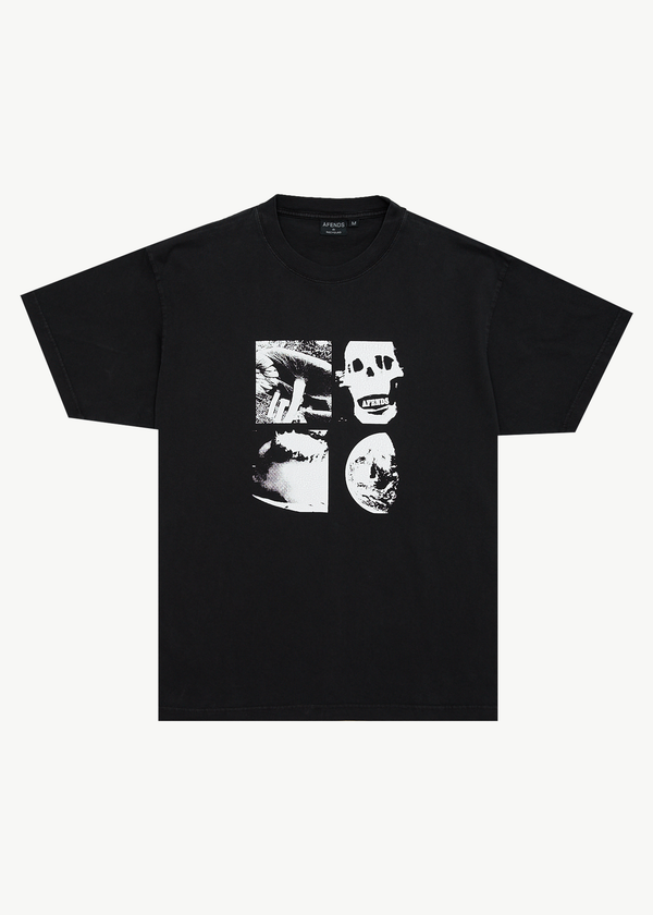 afends New And Clear - Heavyweight Boxy Tee Stone Black