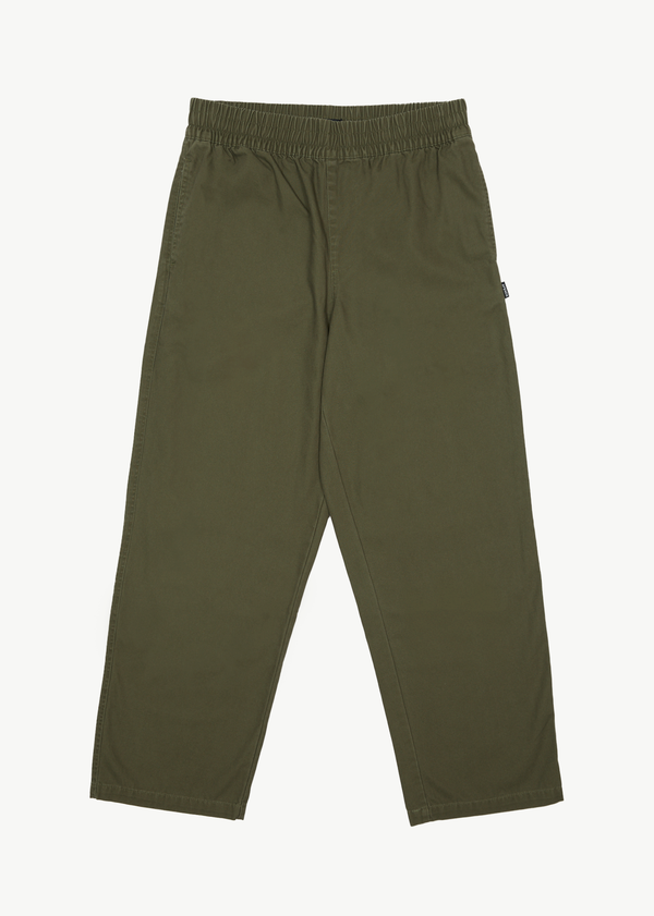 afends Ninety Eights - Baggy Elastic Waist Pant Military