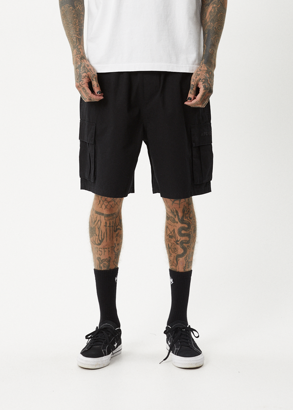 Afends Ninety Eights Cargo - Oversized Cargo Short 20" Black