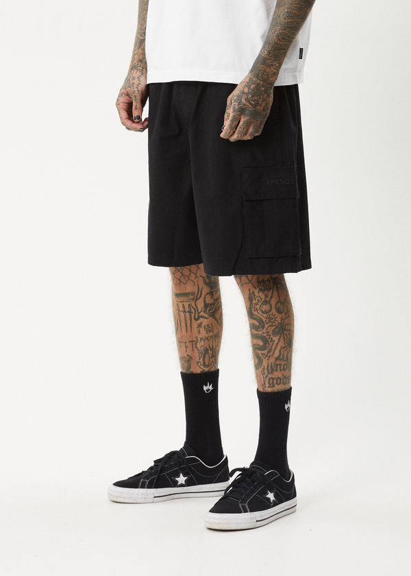 Afends Ninety Eights Cargo - Oversized Cargo Short 20" Black
