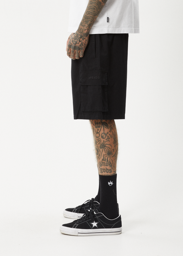 Afends Ninety Eights Cargo - Oversized Cargo Short 20" Black