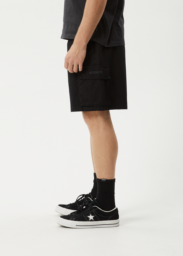 Afends Ripped Out 98 - Oversized Cargo Short 20" Black
