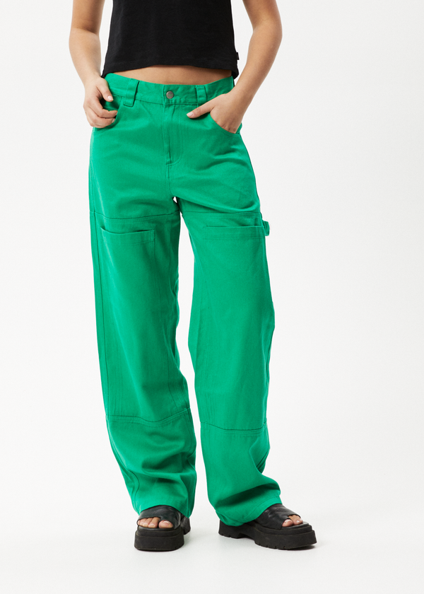 Afends Sleepy Hollow Moss - Twill Workwear Pant Forest