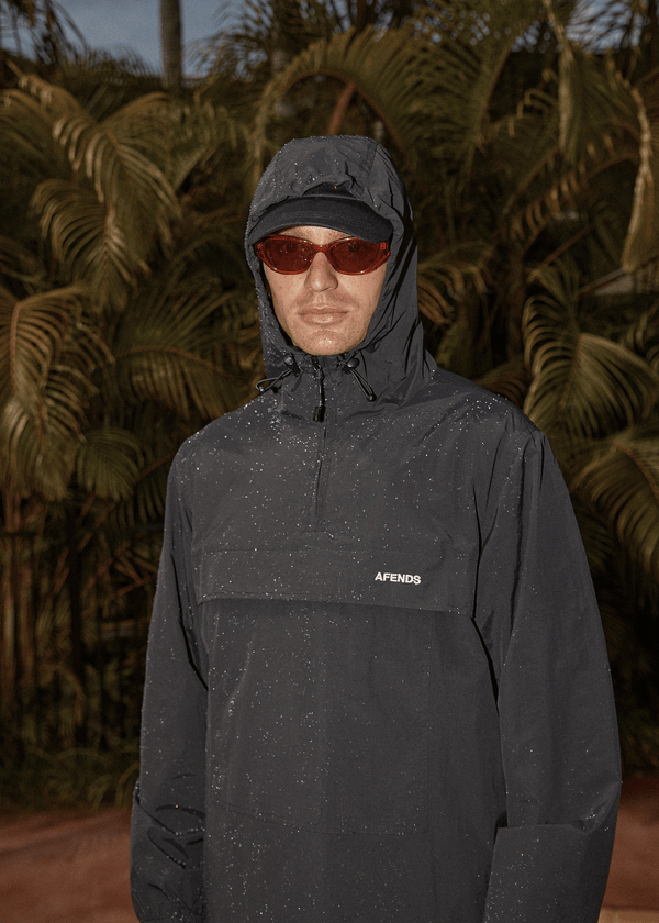 Afends System - Water Resistant Spray Anorak Jacket Black