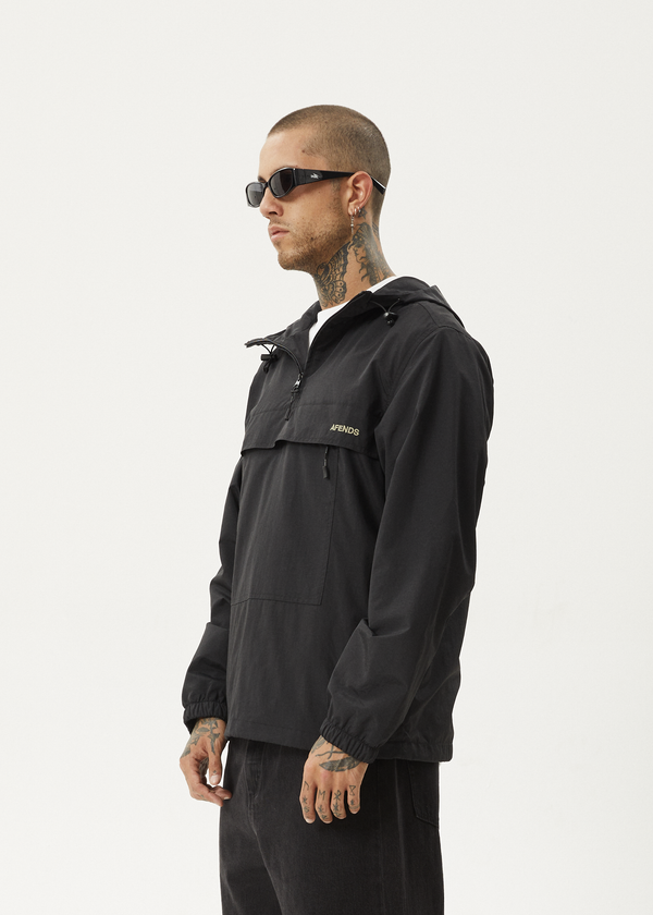 Afends System - Water Resistant Spray Anorak Jacket Black