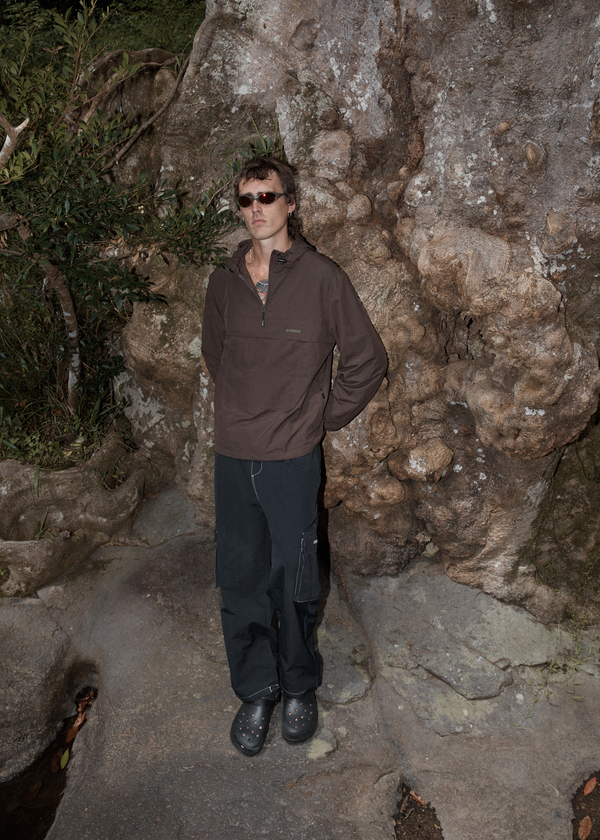 Afends System - Water Resistant Spray Anorak Jacket Coffee