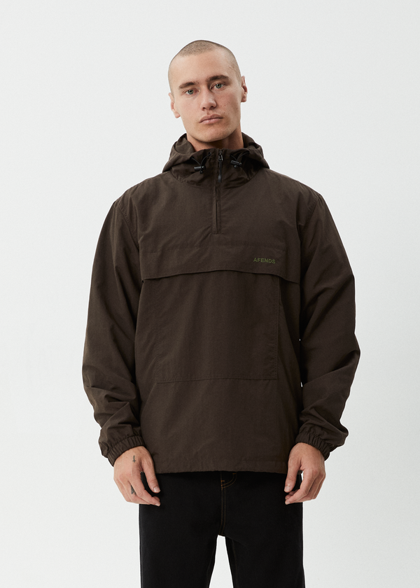 Afends System - Water Resistant Spray Anorak Jacket Coffee
