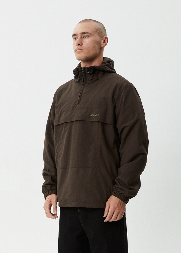 Afends System - Water Resistant Spray Anorak Jacket Coffee
