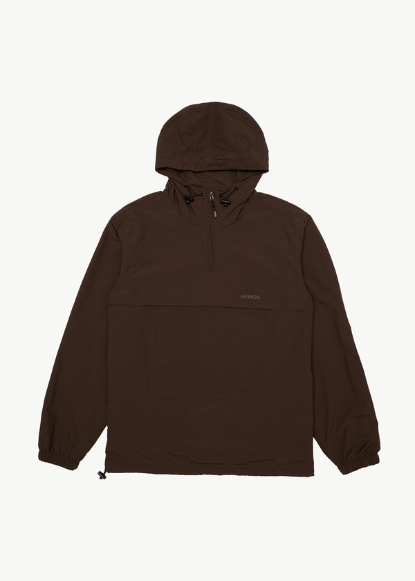 afends System - Water Resistant Spray Anorak Jacket Coffee