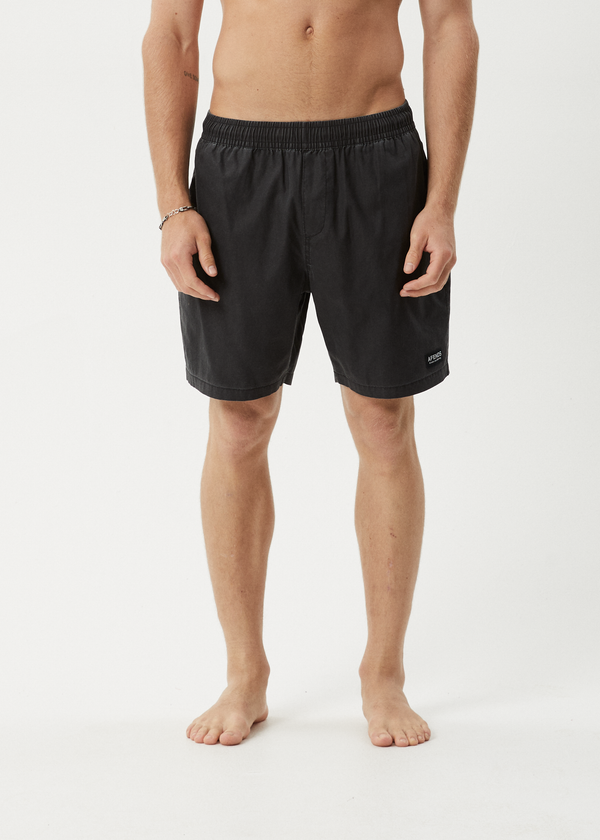 Afends The Dopamine - Organic Swim Short 18" Black Acid Wash