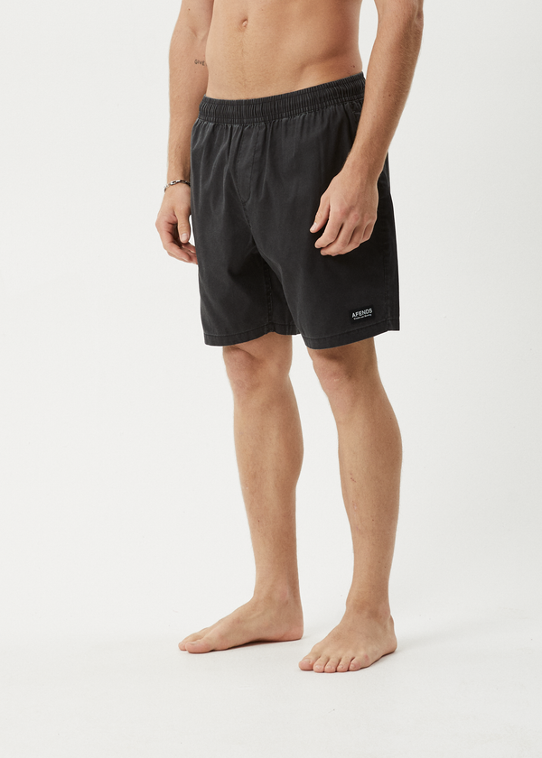 Afends The Dopamine - Organic Swim Short 18" Black Acid Wash