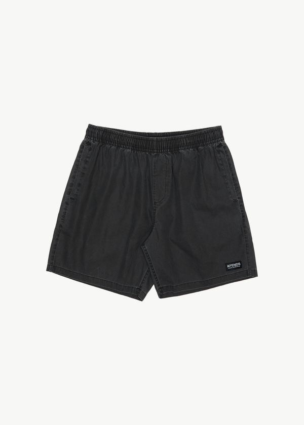 afends The Dopamine - Organic Swim Short 18" Black Acid Wash