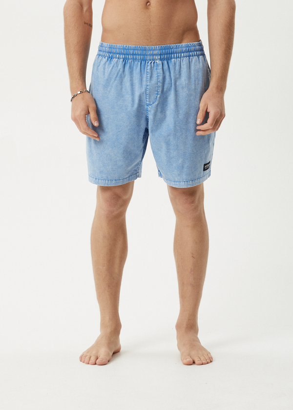 Afends The Dopamine - Organic Swim Short 18" Blue Acid Wash
