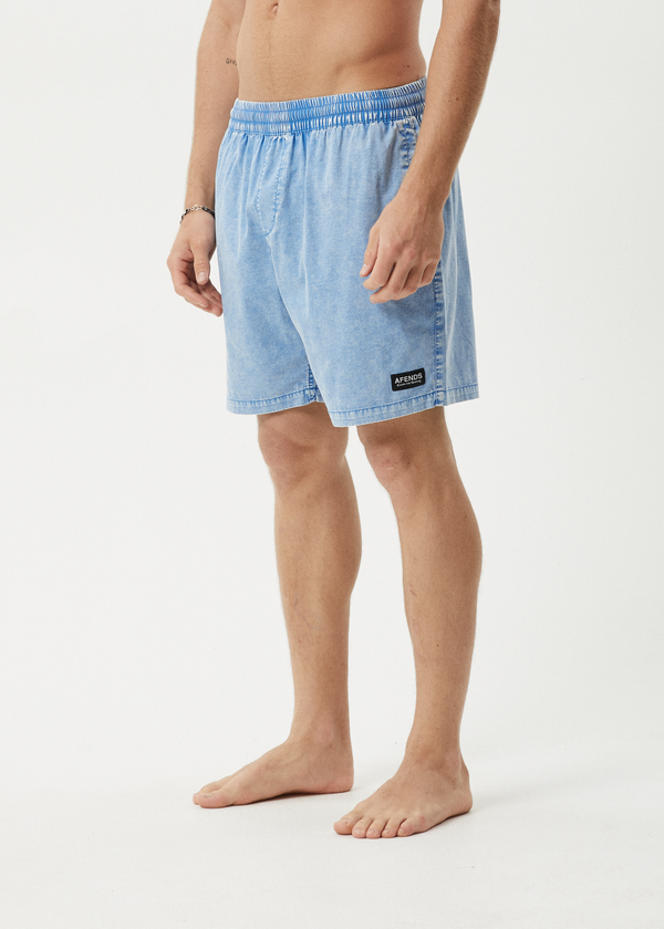 Afends The Dopamine - Organic Swim Short 18" Blue Acid Wash