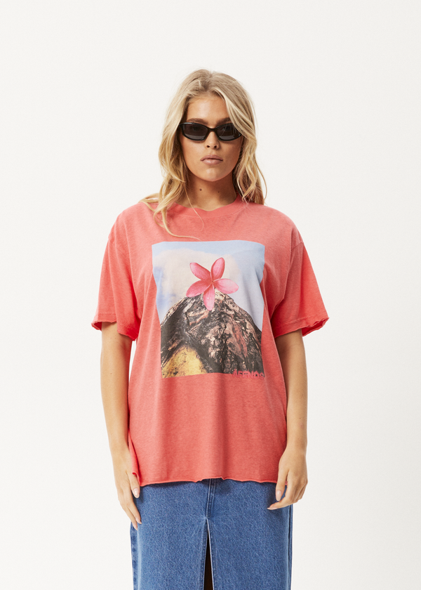 Afends Under Pressure - Oversized Tee Washed Hibiscus