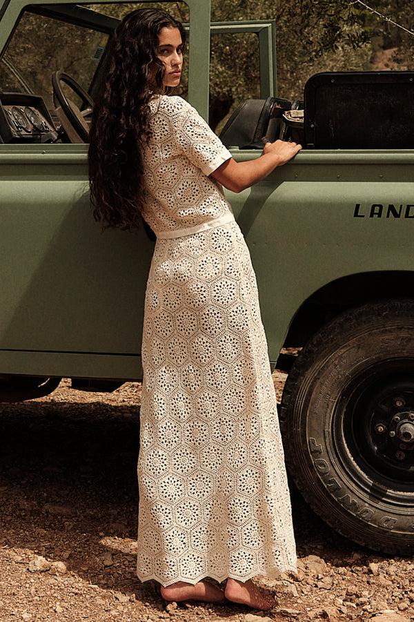 Agua Bendita Tove Crochet Skirt