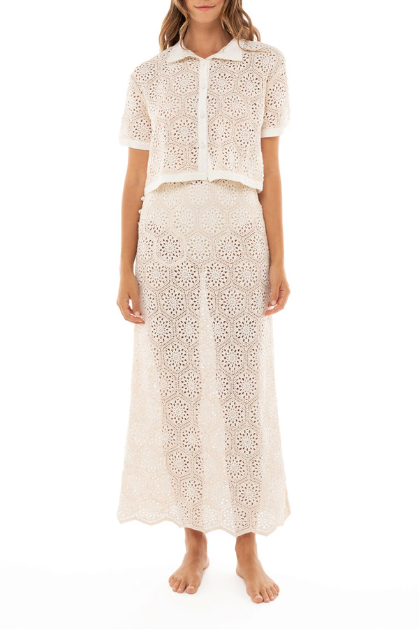 Agua Bendita Tove Crochet Skirt