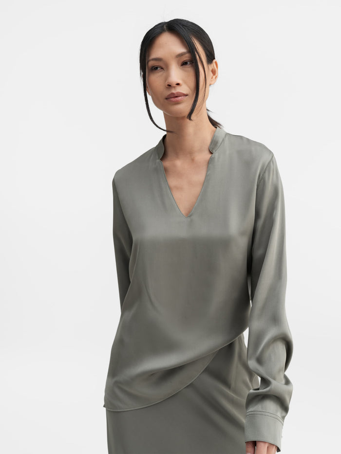 Ahlvar Alila Silk Blouse Light Military