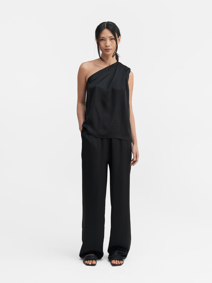 Ahlvar Ayla Satin Trousers Black