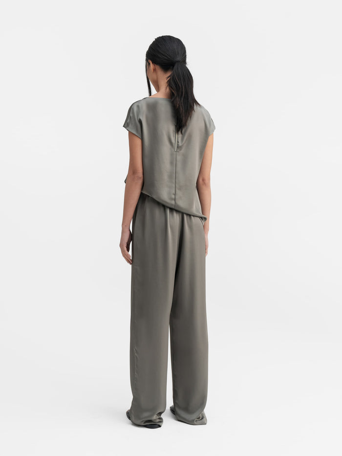 Ahlvar Ayla Satin Trousers Light Military