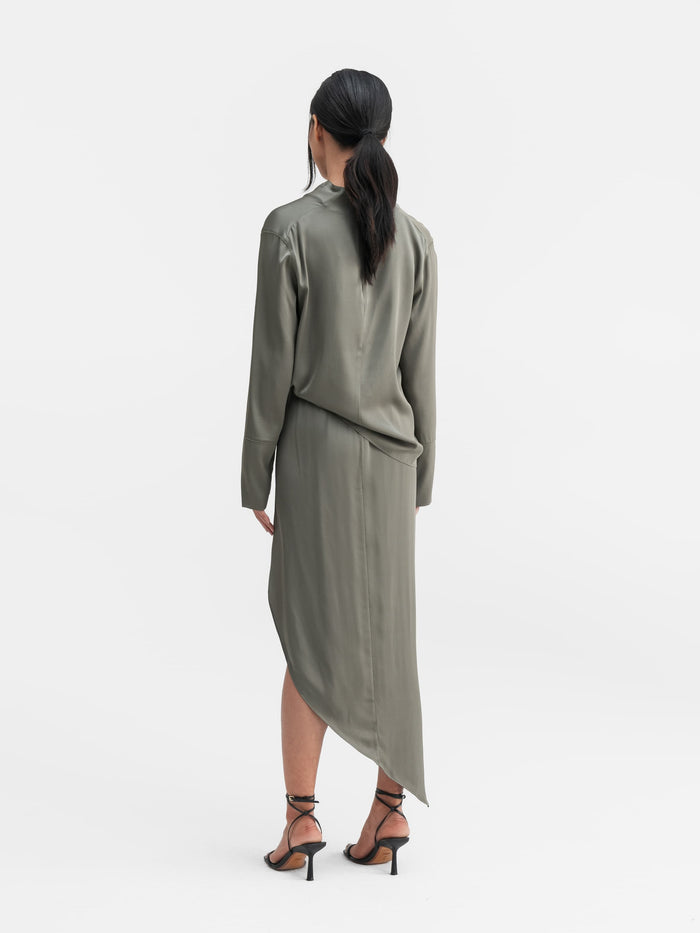 Ahlvar Ayumi Silk Blouse Light Military