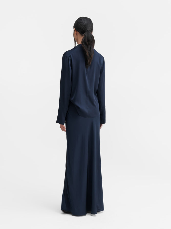 Ahlvar Ayumi Silk Blouse Midnight Blue