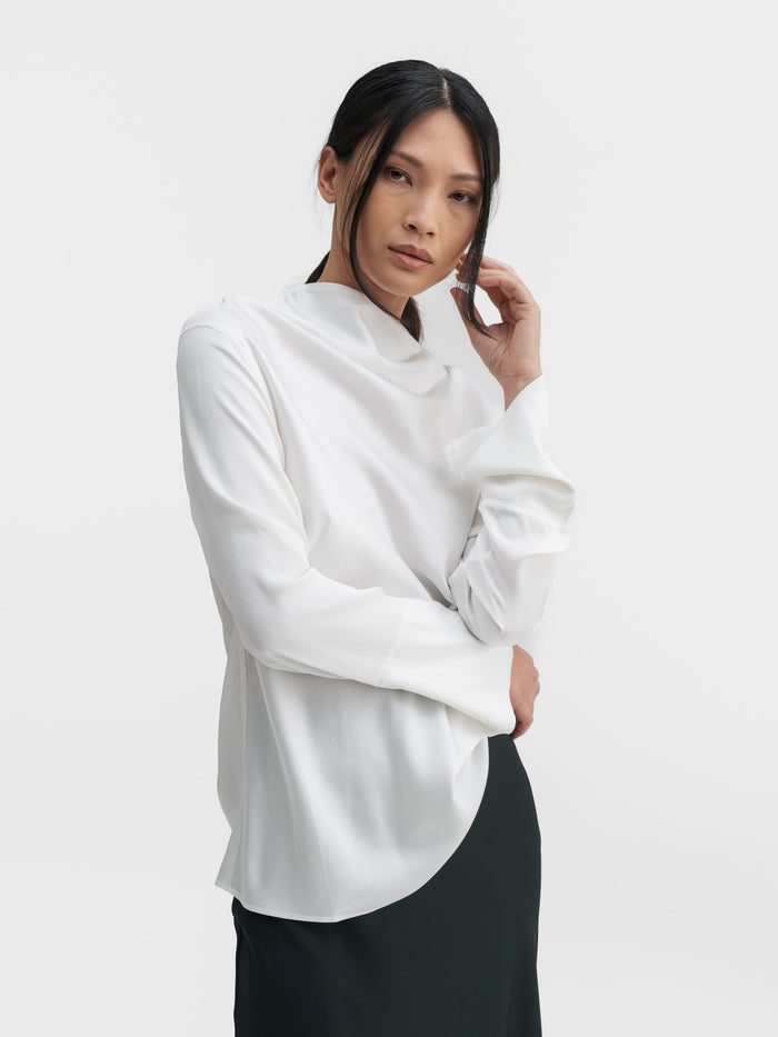 ahlvar Ayumi silk blouse white