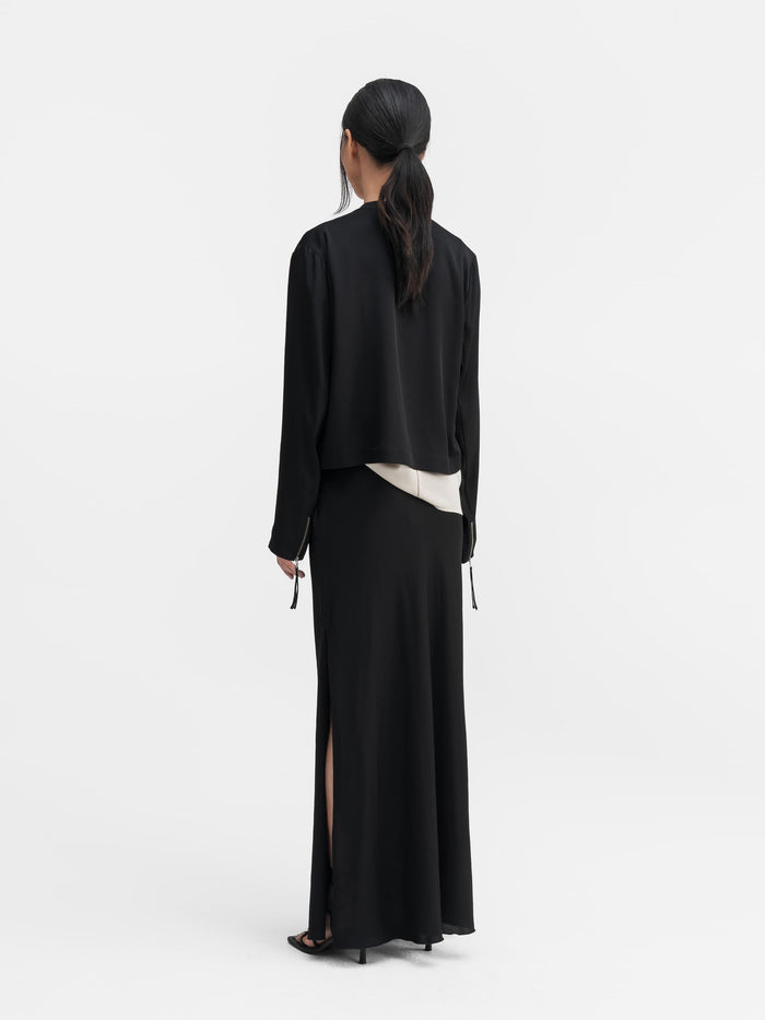 Ahlvar Chei Silk Biker Blouse Black