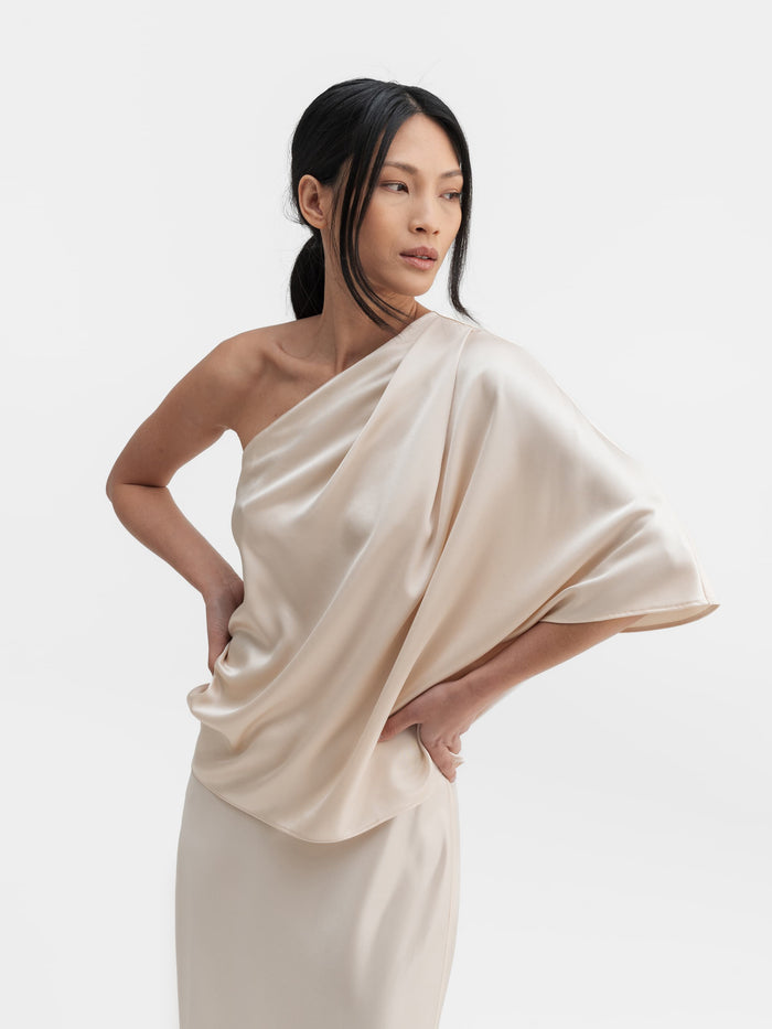 ahlvar Ella satin blouse cream