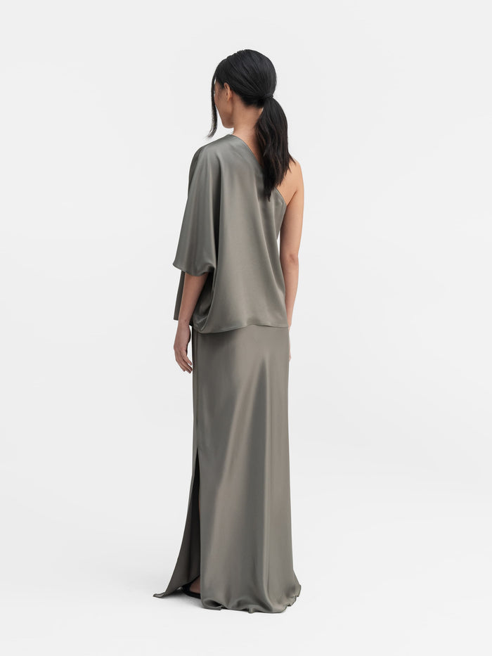 Ahlvar Ella Satin Blouse Light Military