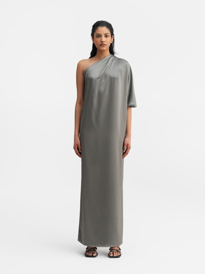 Ahlvar Ella Satin Dress Light Military