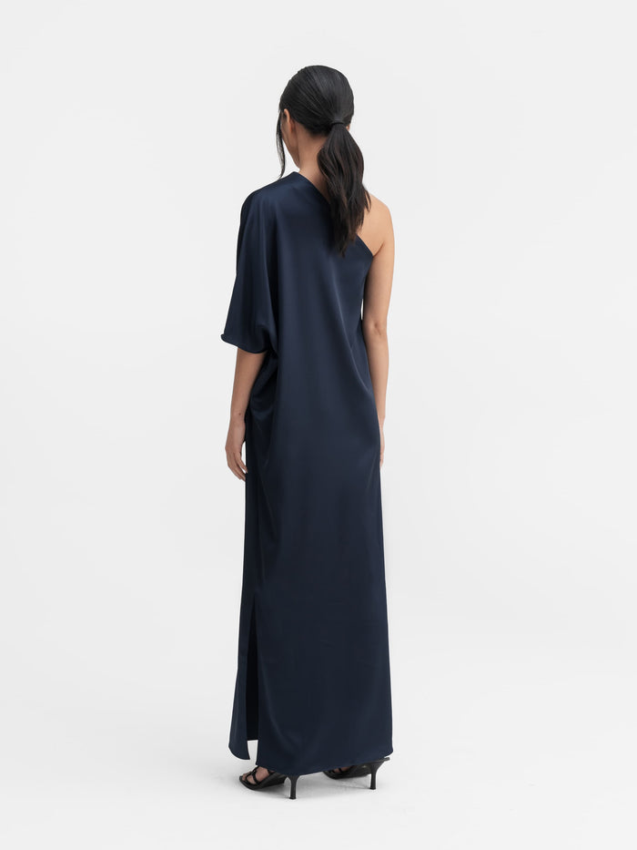 Ahlvar Ella Satin Dress Midnight Blue