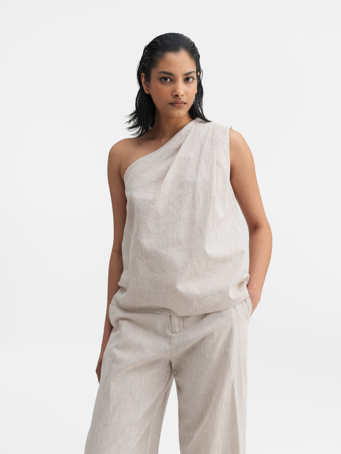ahlvar Elle linen tank cream